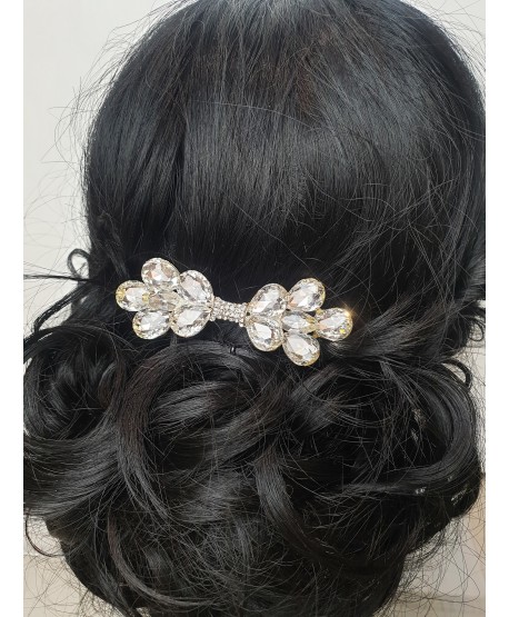 Grzebień ozdobny złota kokarda