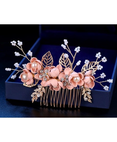 Grzebyk ozdobny różowe kwiaty