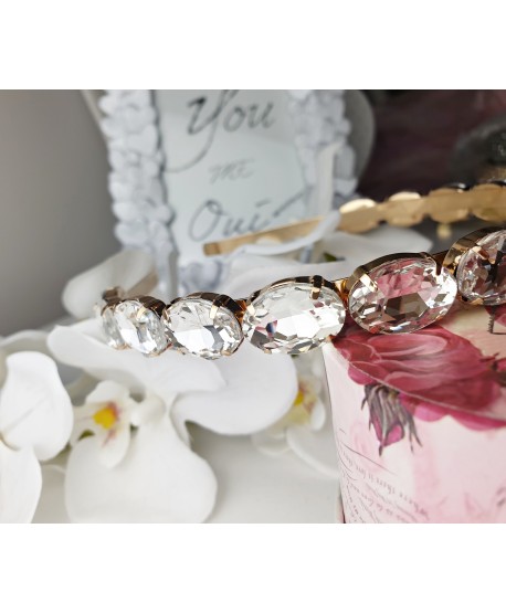 Opaska wysadzana owalnymi kryształkami