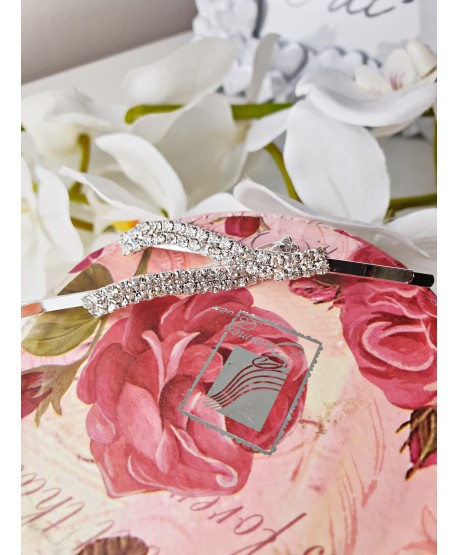 Spinki wsuwki srebrne dżetowe podwójne fale