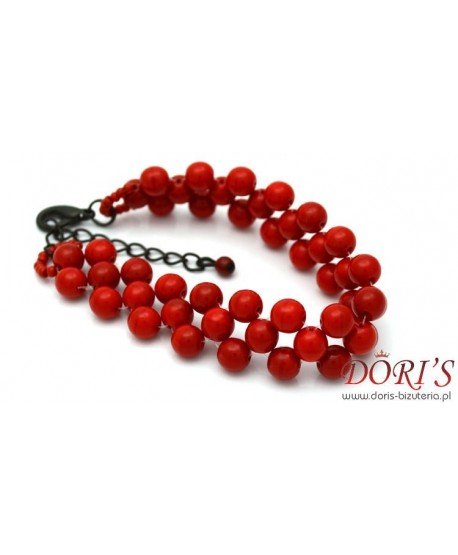 Bransoletka czerwona siatka