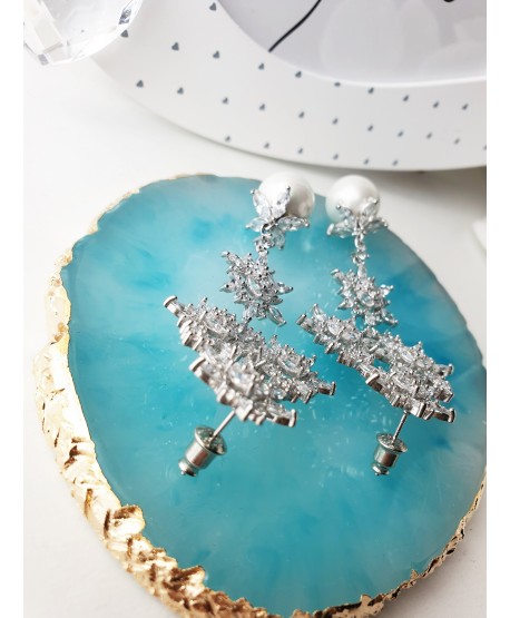 Kolczyki stal srebrne z perełką