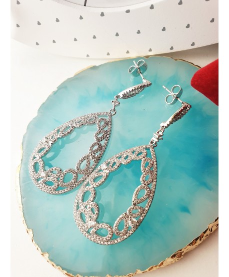 Kolczyki stal srebrne łezki