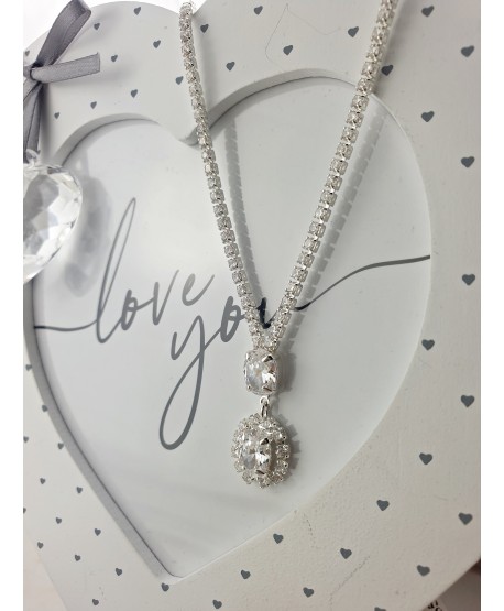 Naszyjnik srebrny z owalną zawieszką