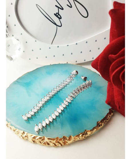 Kolczyki stal srebrne duże cyrkonie