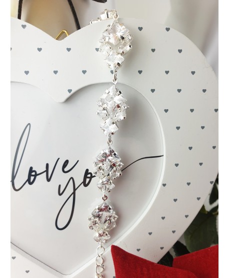 Bransoletka srebrna z kwadratów