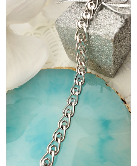 Bransoletka stal srebrna codzienna łańcuch