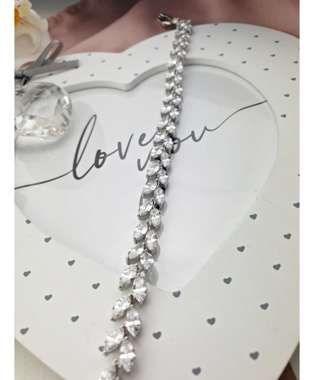 Bransoletka stal srebrna jodełka