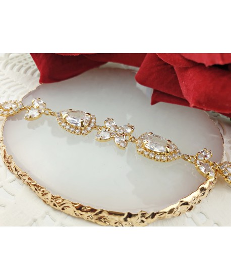 Bransoletka złota bogato zdobiona