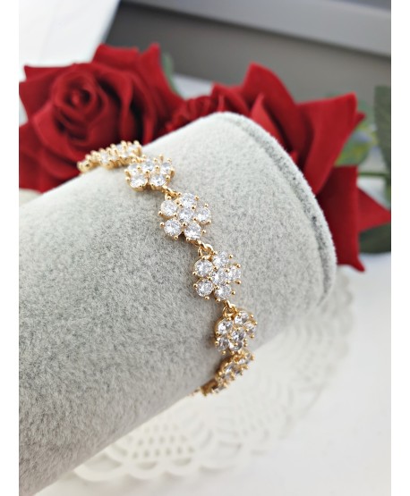 Bransoletka stal złota z kwiatków