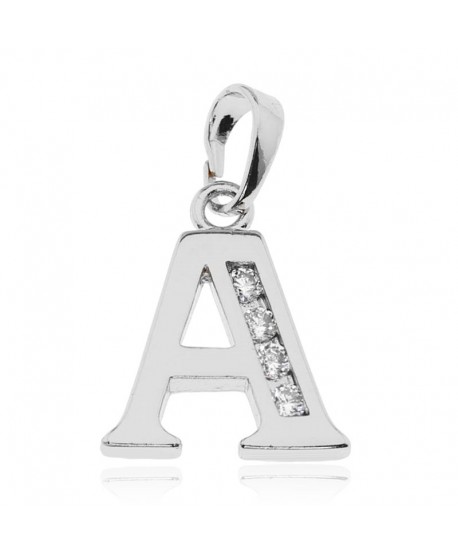 Zawieszki literki stal w srebrze z cyrkoniami