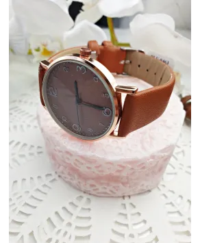Zegarek damski na brązowym pasku