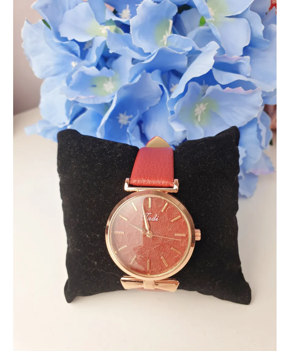 Zegarek damski z listeczkami - kolor do wyboru