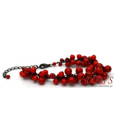 Bransoletka czerwone koraliki