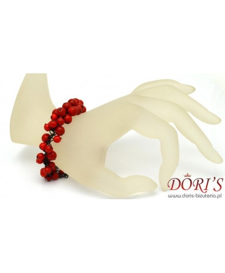 Bransoletka czerwone koraliki