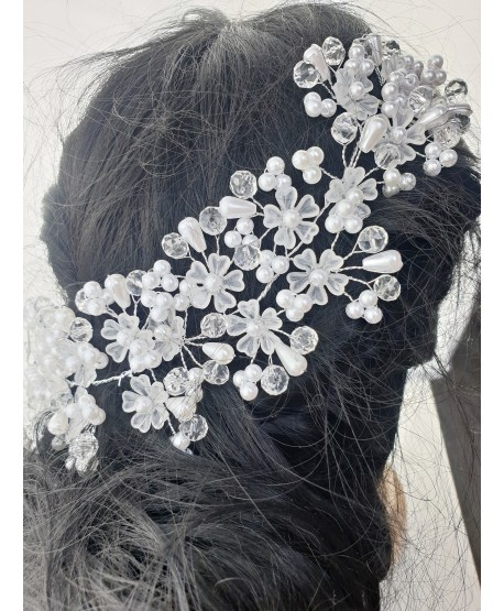 Ozdoba do włosów kwiatuszki z perełkami