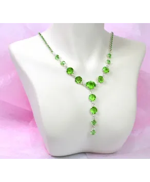 Naszyjnik kryształki w srebrze kolory