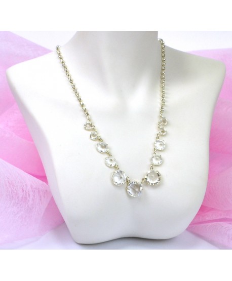 Naszyjnik w srebrze kryształki kolory
