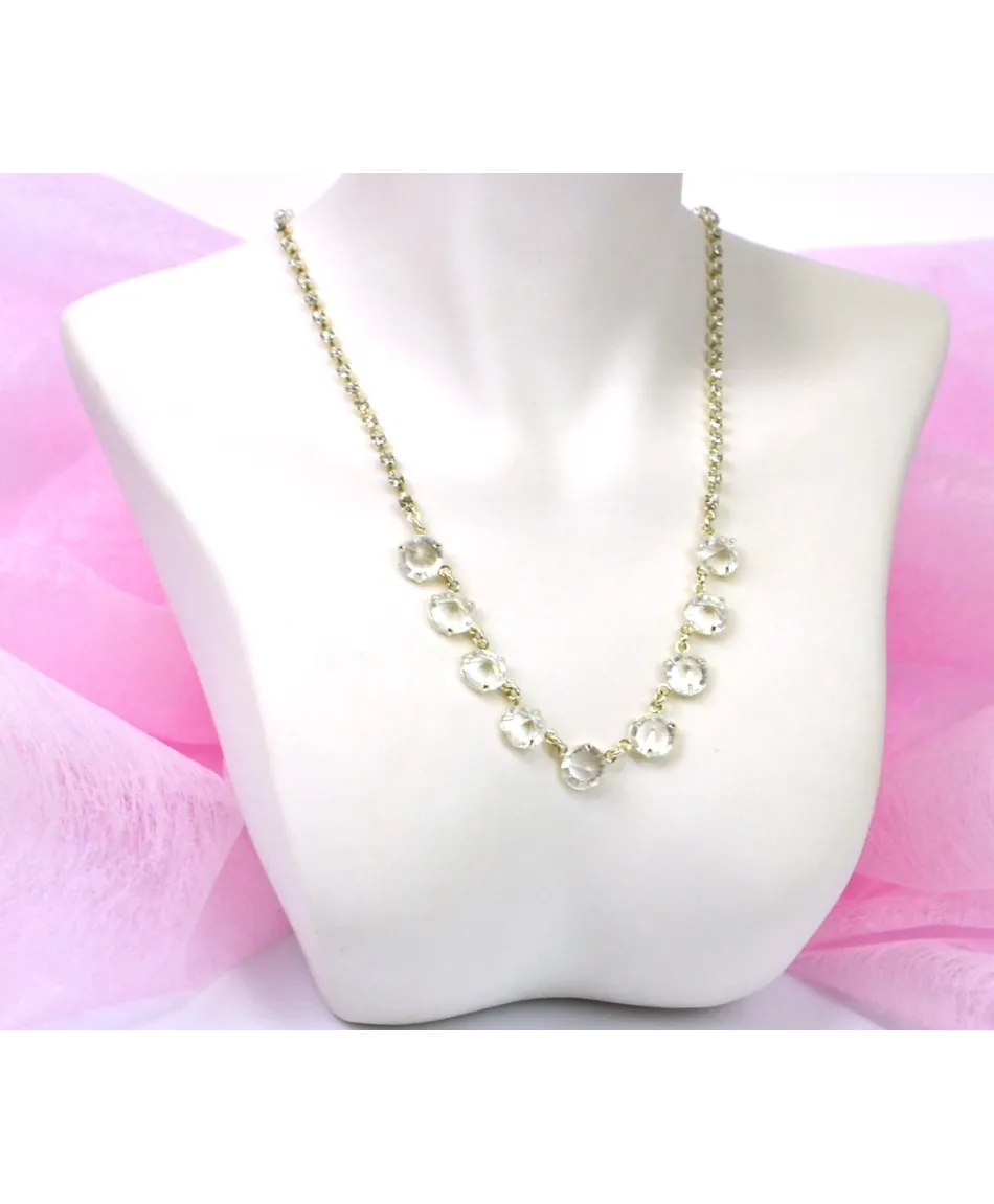 Naszyjnik w srebrze kryształki kolory