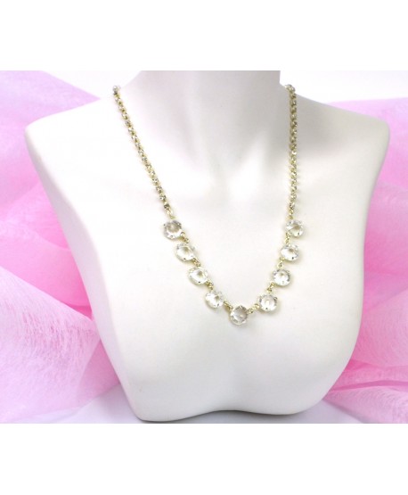 Naszyjnik w srebrze kryształki kolory