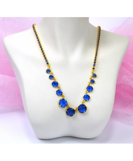 Naszyjnik z kryształkami w złocie- kolory