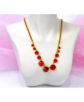 Naszyjnik z kryształkami w złocie- kolory