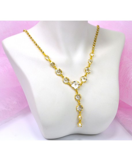 Naszyjniki z kryształkami złoty czerwony