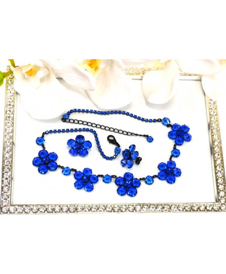 Komplet chabrowe kryształki w czerni