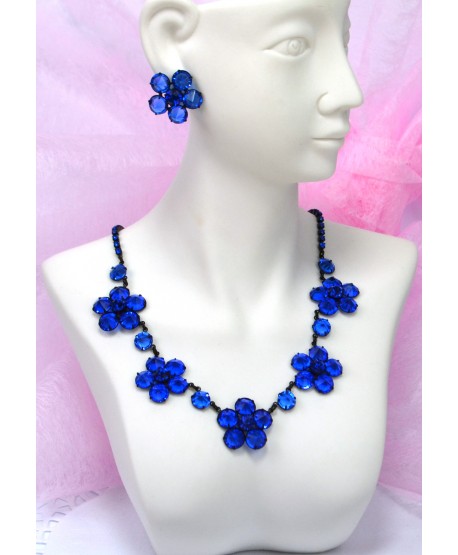 Komplet chabrowe kryształki w czerni