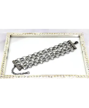 Bransoletka pięciorzędowa z kryształkami w różnych kolorach