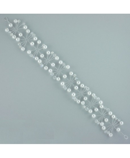 Opaska ślubna z perełkami