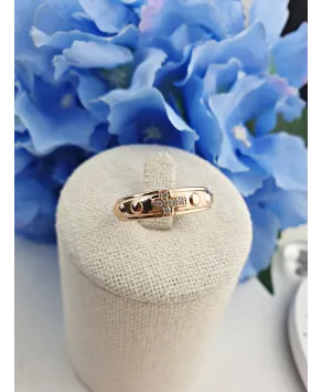 Pierścionek pozłacany różaniec