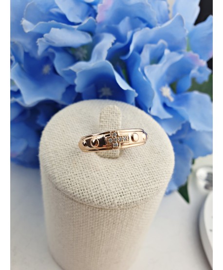 Pierścionek pozłacany różaniec