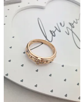 Pierścionek pozłacany różaniec