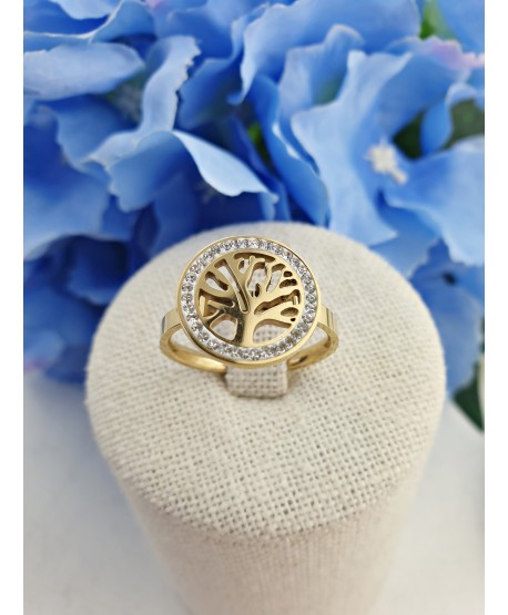 Pierścionek pozłacany drzewko szczęścia