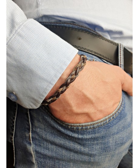 Bransoletka męska warkocz