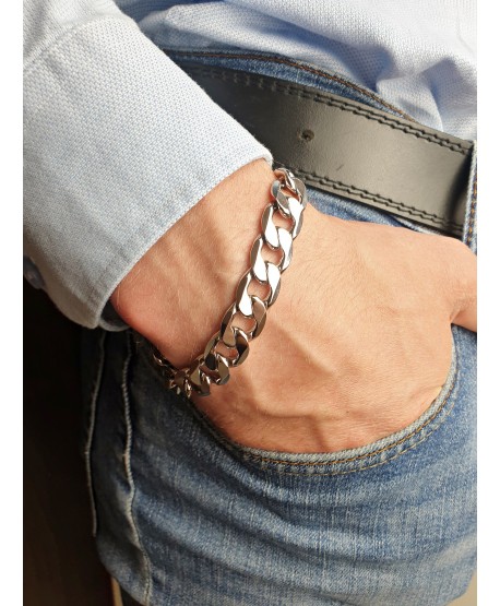 Bransoletka stal gruby męski łańcuch