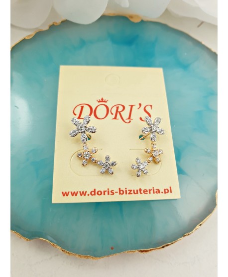 Kolczyki nausznice stal kwiatuszki