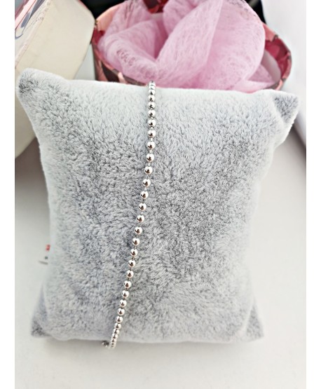 Bransoletka stal srebrna na kostkę kuleczki