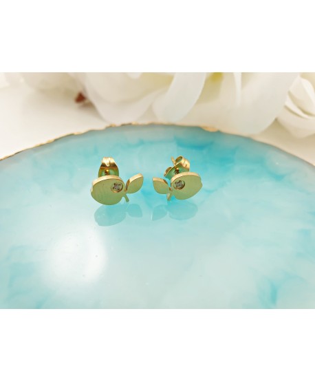 Kolczyki stal złote jabłuszka