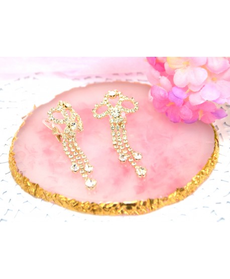 Klipsy srebrne płatki kwiatu