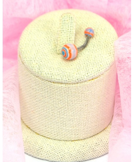 Kolczyk do pępka z kolorowymi kulkami piercing